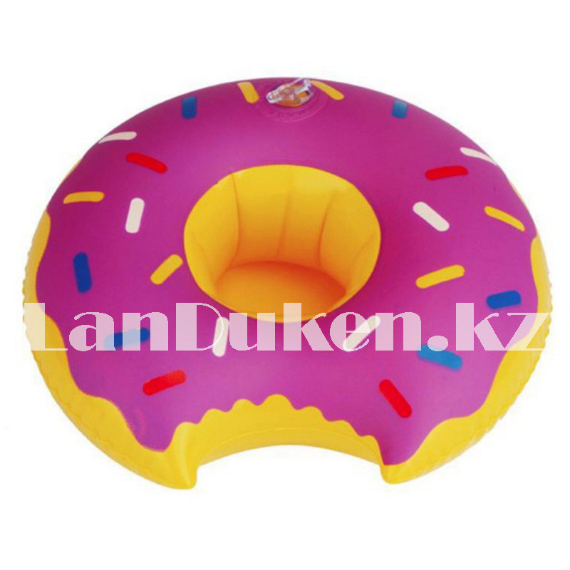 Надувная подставка под стакан для бассейна пончик (фиолетовый) - фото 3 - id-p64630280