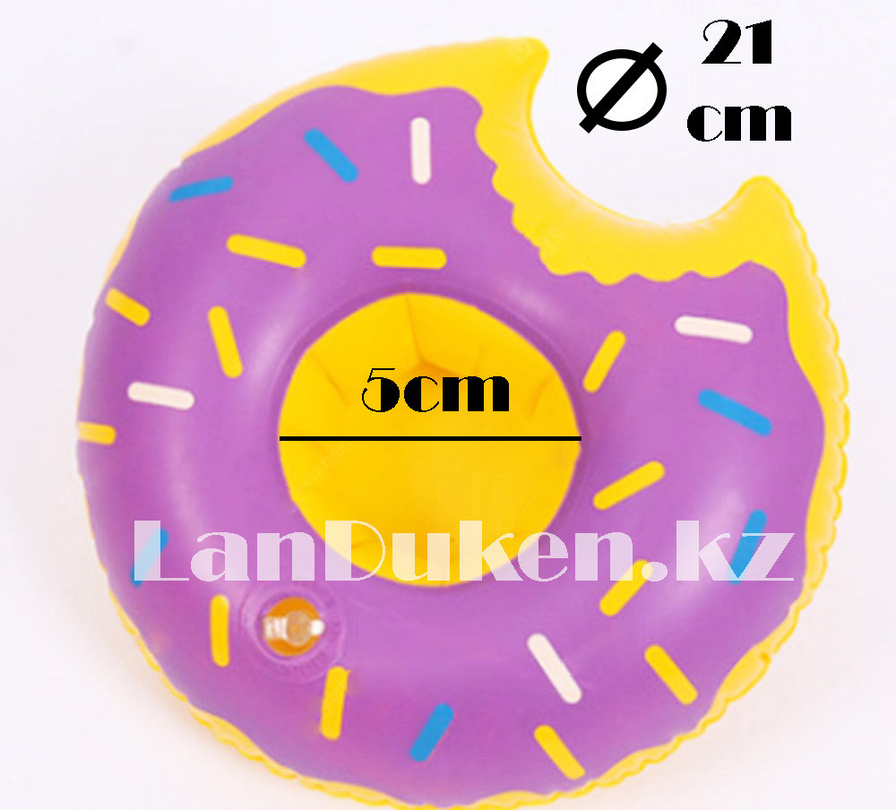 Надувная подставка под стакан для бассейна пончик (фиолетовый) - фото 2 - id-p64630280