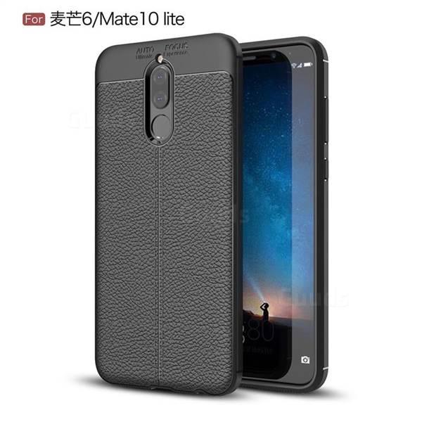 Силиконовый чехол Auto Focus Leather case для Huawei Mate 10 Lite (черный)