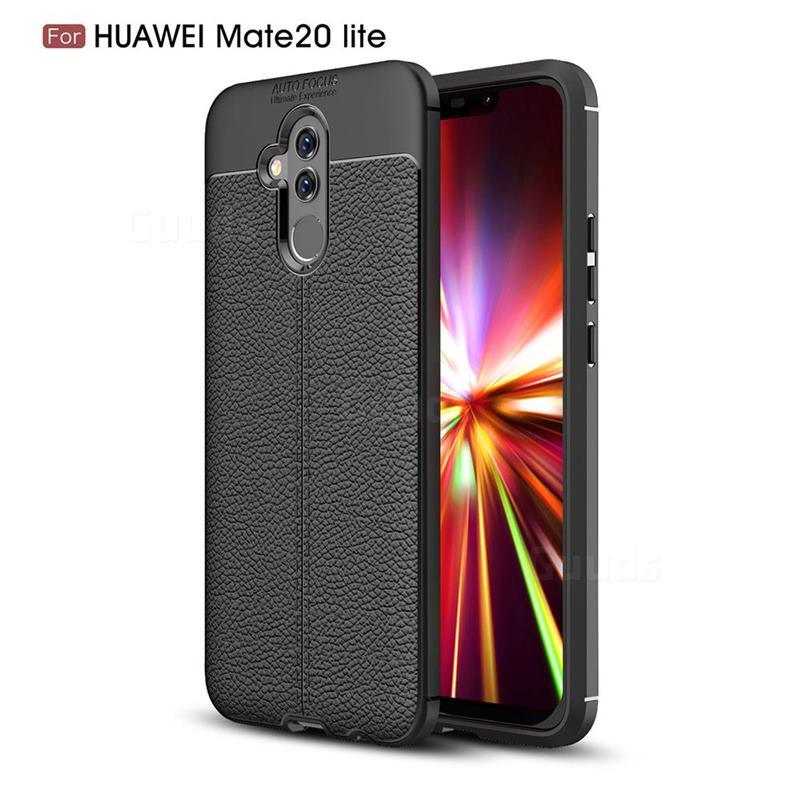 Силиконовый чехол Auto Focus Leather case для Huawei Mate 20 Lite (черный)