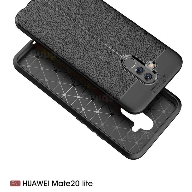 Силиконовый чехол Auto Focus Leather case для Huawei Mate 20 Lite (черный) - фото 4 - id-p64633862