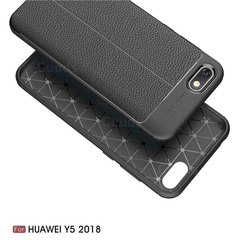 Силиконовый чехол Auto Focus Leather case для Huawei Y5 2018 (черный) - фото 3 - id-p64634426