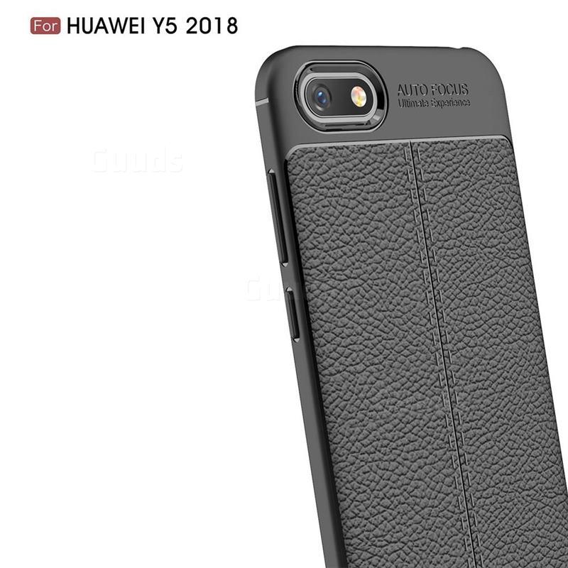 Силиконовый чехол Auto Focus Leather case для Huawei Y5 2018 (черный) - фото 4 - id-p64634426
