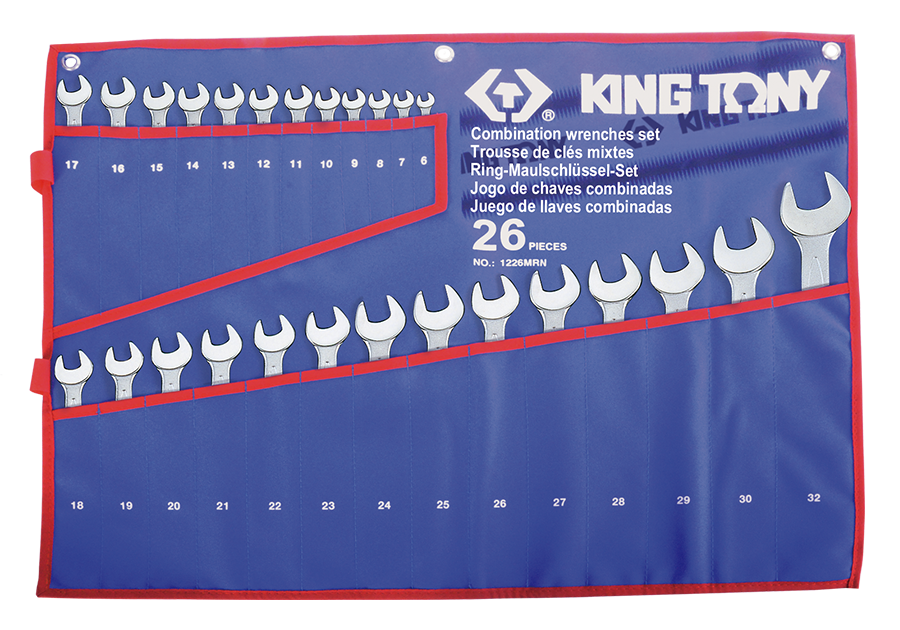 Набор рожково-накидных ключей KING TONY 1226MRN (26 предмета)