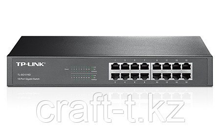 Коммутатор TP-Link TL-SG1016D 16-port Gigabit Switch, металический