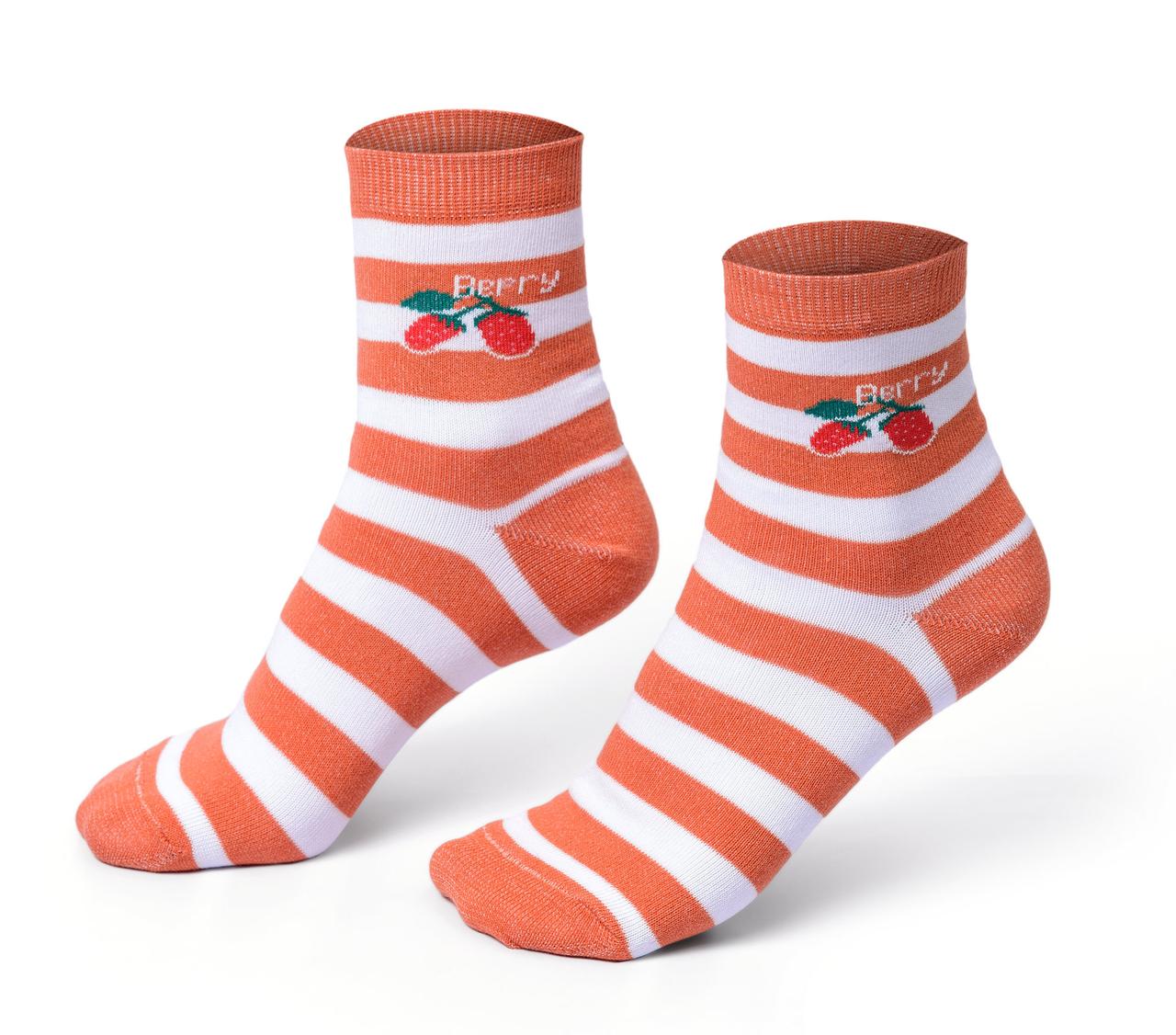 Женские носки в полоску, оранжевые
