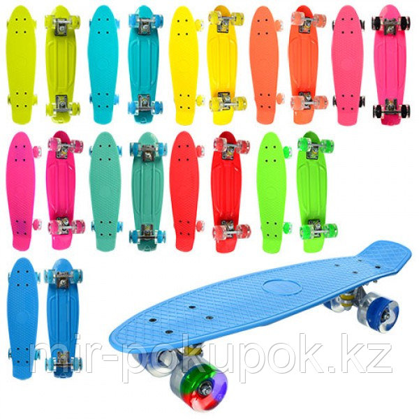 Детский Пенни борд со светящимися колесами, длина деки 66 см (Penny Board, скейты, пластборды), Алматы