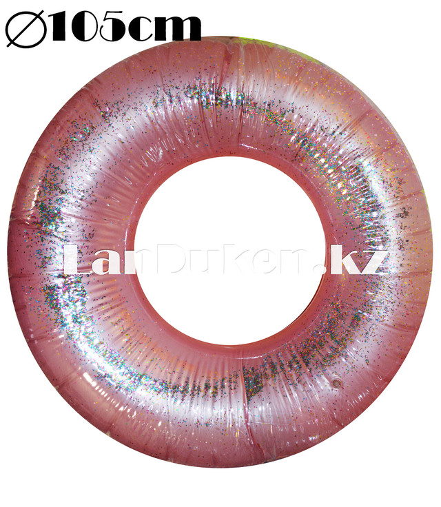 Большой надувной плавательный круг блестящий 105 см (розовый) 