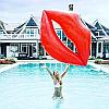 Пляжный надувной матрас Губы красные, 180 см, фото 5