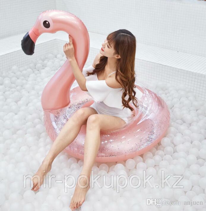 Надувной круг для плавания с блестками Розовый Фламинго, 120 см - фото 2 - id-p64648764