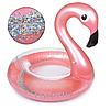 Надувной круг для плавания с блестками Розовый Фламинго, 120 см, фото 3