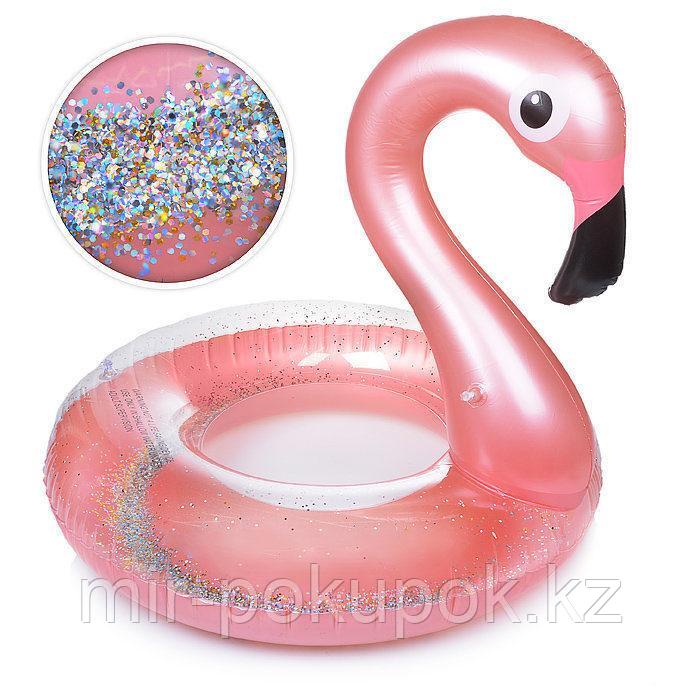 Надувной круг для плавания с блестками Розовый Фламинго, 120 см - фото 3 - id-p64648764