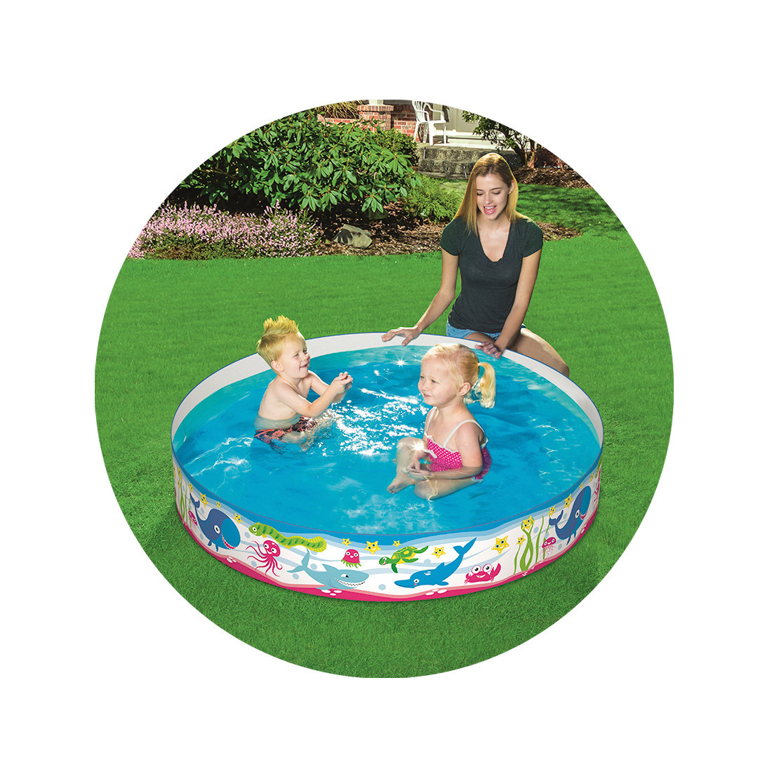 Бассейн каркасный Bestway Fill 'N Fun Pool, 435 л, Возрост: От 1 до 3 лет, Поливинилхлорид, Цвет: Разноцветный