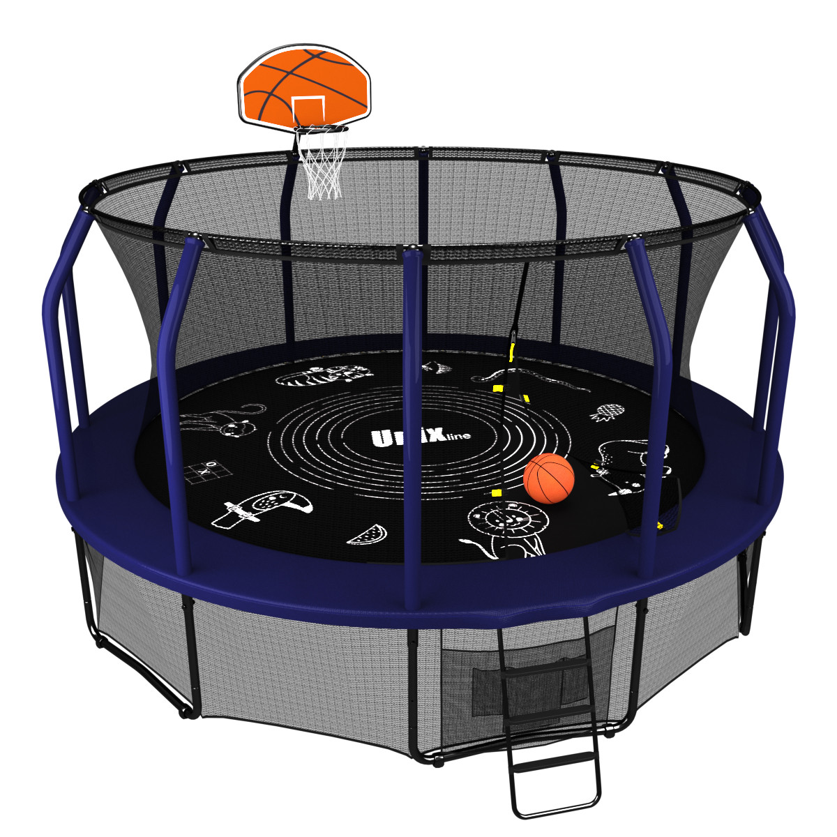 Батут UNIX line SUPREME GAME 16 ft + Basketball - фото 2 - id-p64755238