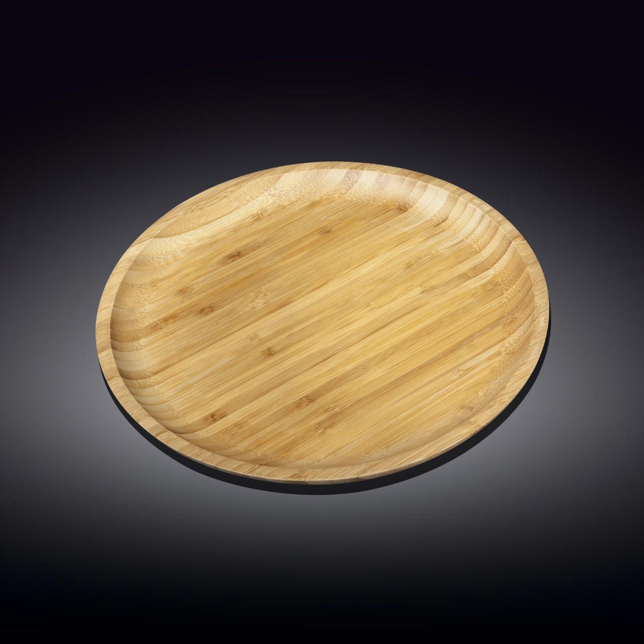 Тарелка бамбуковая Wilmax сервировочная круглая 28 см