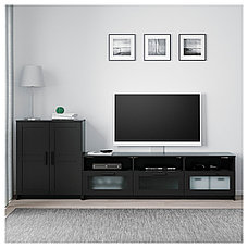 Шкаф для ТВ БРИМНЭС комбинация черный ИКЕА, IKEA , фото 2