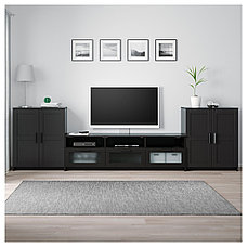 Шкаф для ТВ БРИМНЭС комбинация черный ИКЕА, IKEA , фото 2
