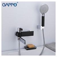 Gappo 3281 смеситель для ванны черный+хром