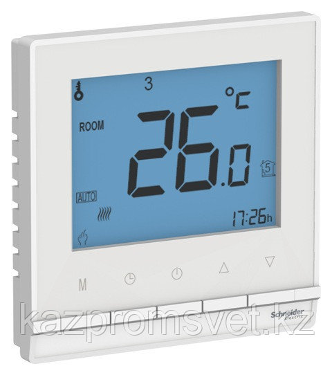 ТЕРМОСТАТ электрон.теплого пола с датч.,от+5до+35°C,16A,в сб., БЕЛЫЙ ATLASDESIGN, фото 1