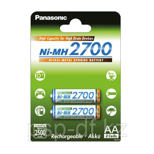 Аккумуляторы Panasonic AA 2700mAh 2BP(BK-3HGAE/2BE) 2шт