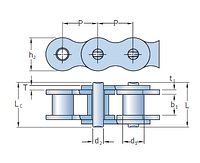 PHC 12B-2X5MTR Цепи роликовые SKF