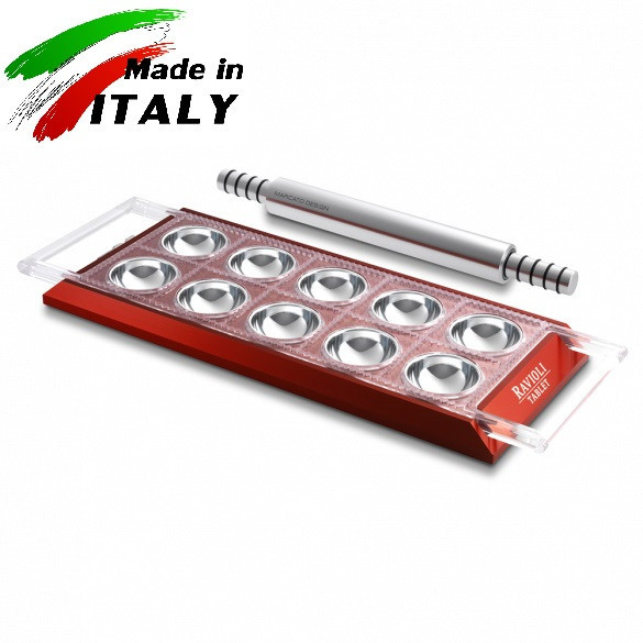 Пельменница - равиольница Marcato Design Ravioli Tablet Rosso форма для лепки пельменей равиоли, красная