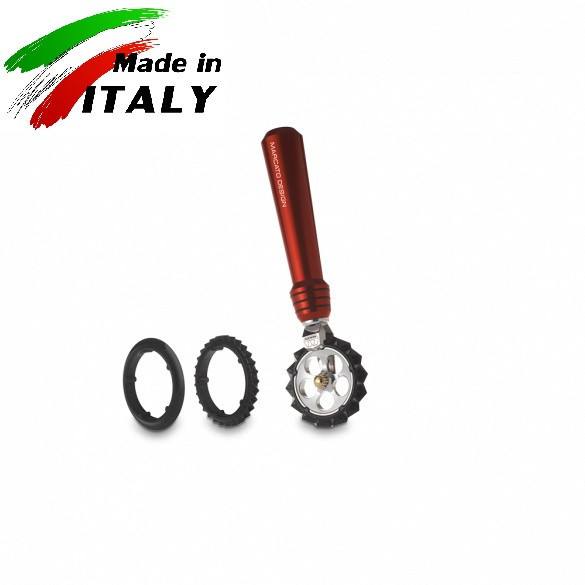 Ручная лапшерезка - фигурный нож для теста, лапши, пасты Marcato Design Pastawheel Rosso, красный
