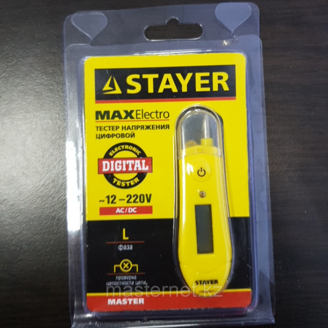 Тестер напряжения STAYER "МASTER" цифровой со световым индикатором, 12-220В, 70мм - фото 3 - id-p45773205