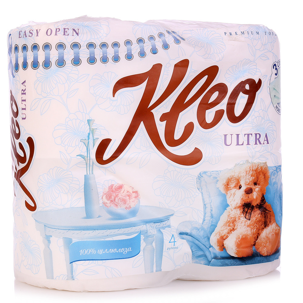 Т/б Kleo Ultra 3-х слойная белая 4 рулона
