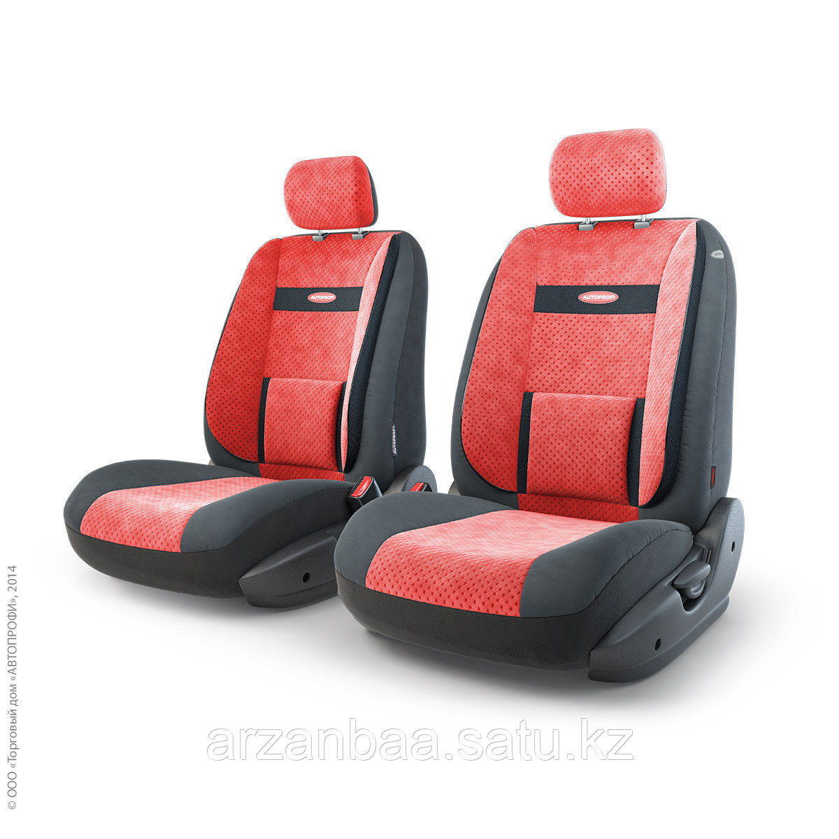 Чехлы Transform COMFORT,передний ряд,велюр,ортопедическая поддержка (6 предм.)AIRBAG черн/красный1/5