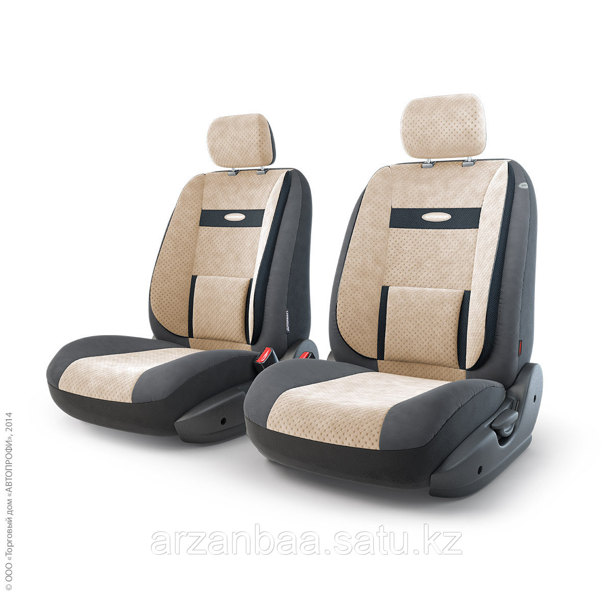 Чехлы Transform COMFORT,передний ряд,велюр,ортопедическая поддержка(6 предм.)AIRBAG черн/св.бежев1/5