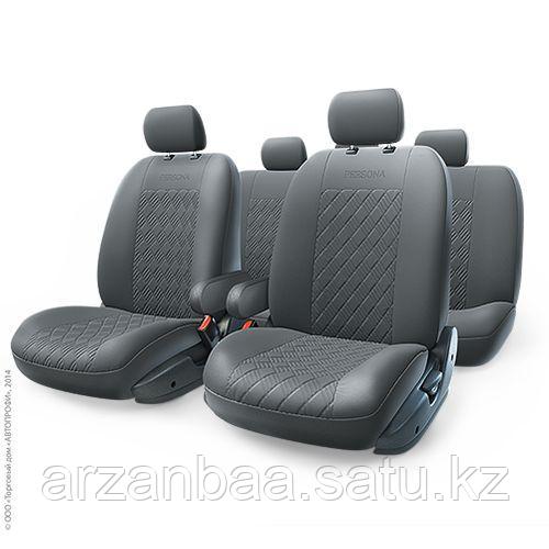 PERSONA Full авточехлы экокожа, спинка из эласт. экокожи(13 предм. 2 подлокот, Airbag), черный 1/5