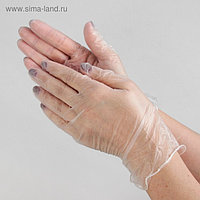 Перчатки резиновые, одноразовые, размер М, цвет прозрачный