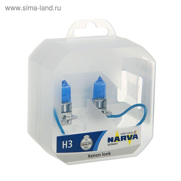 Лампа автомобильная Narva Range Power White RPW, H3, 12 В, 55 Вт, набор 2 шт