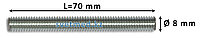 Шпилька резьбовая М8 70 мм