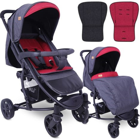Lorelli Прогулочная коляска Lorelli S-300 + накидка на ножки (Черный-красный/Black&Red 1958)