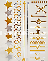 Временное тату Jinshi Meinzhuan ML-006 космические узоры золотые 210x150mm