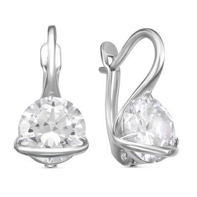Серебряные серьги с фианитом Красная Пресня 33810390Д