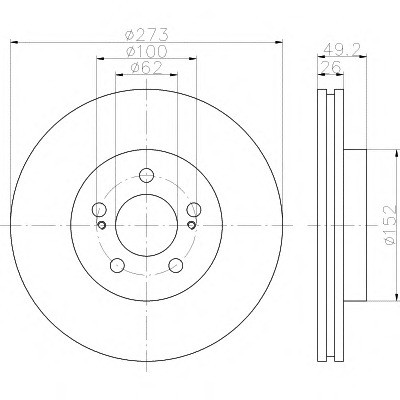 Тормозные диски Toyota Corolla (07->, Veka, передние, D 273mm )