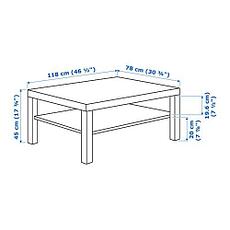 Журнальный стол ЛАКК под беленый дуб 118x78 см ИКЕА, IKEA, фото 5