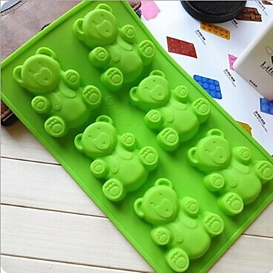 Силиконовая форма "Мишка Барни" 6 ячеек