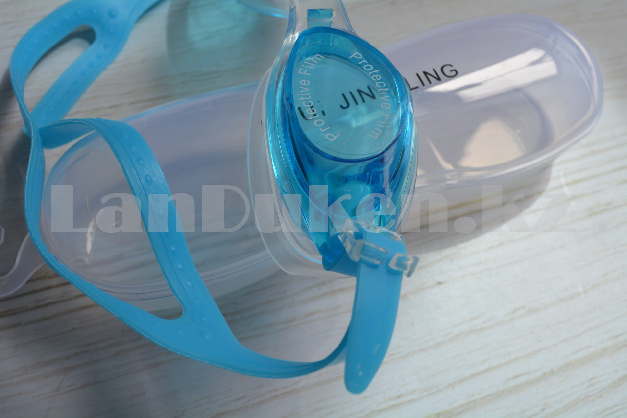 Очки для плавания в пластиковом чехле с берушами, голубые - фото 6 - id-p65064881