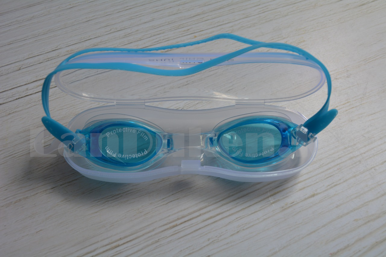 Очки для плавания в пластиковом чехле с берушами, голубые - фото 9 - id-p65064881