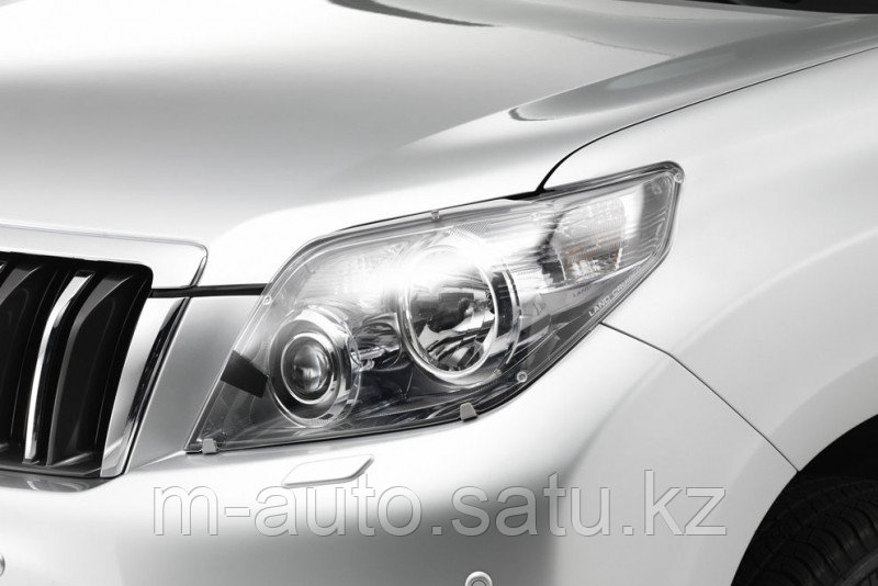 Защита фар/очки на Toyota Land Cruiser Prado 150/Ленд Крузер Тойота Прадо 150 2009-2013 прозрачная