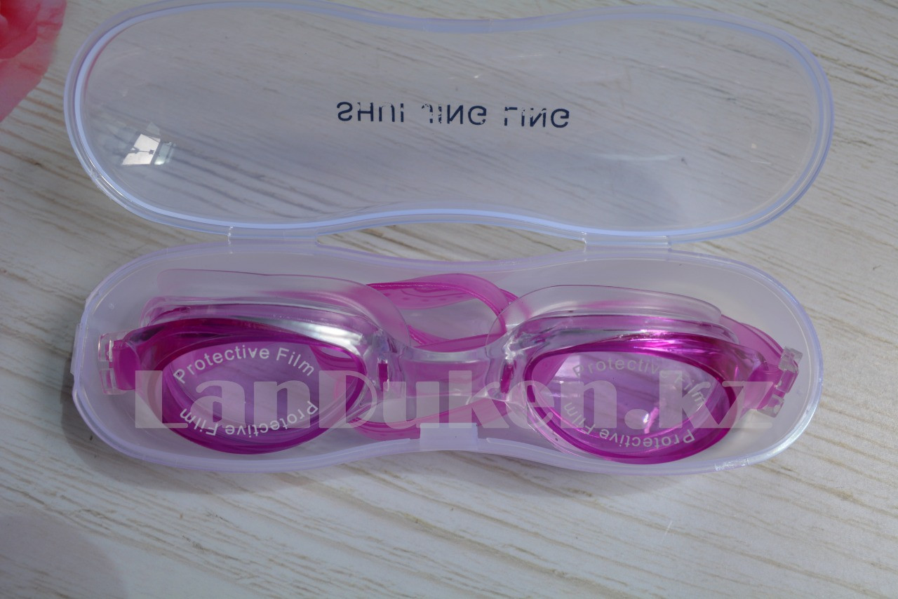 Очки для плавания в пластиковом чехле с берушами, фиолетовые - фото 9 - id-p65064875