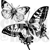 Штамп Две бабочки