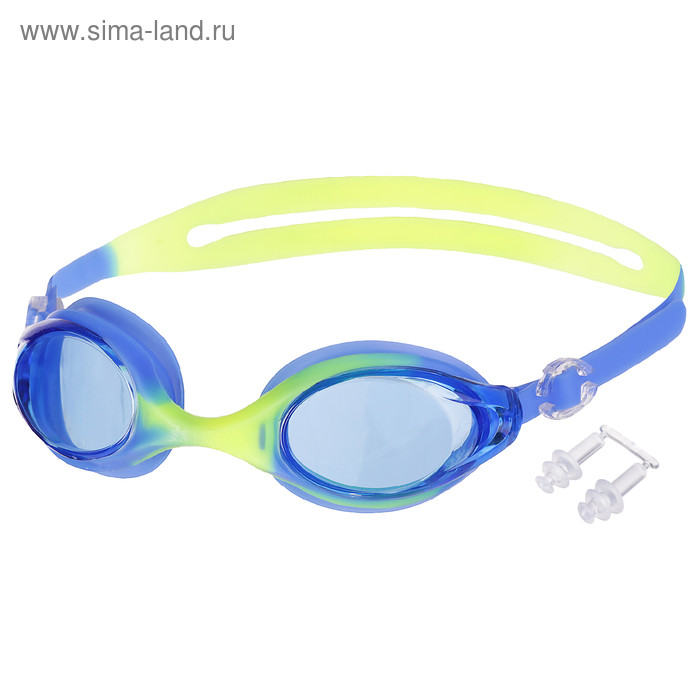 Очки для плавания, взрослые + беруши, цвета микс