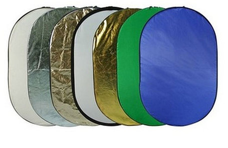 Отражатель 90 × 60 см 7 в 1 - золото, серебро, белый, чёрный, синий, зелёный, рассеиватель, фото 2