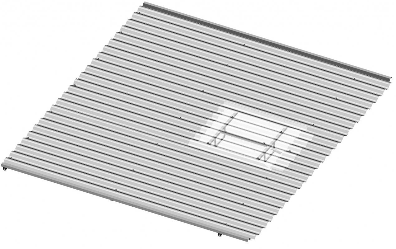 Кассетная крыша с люком, 2 м, гофорированный лист