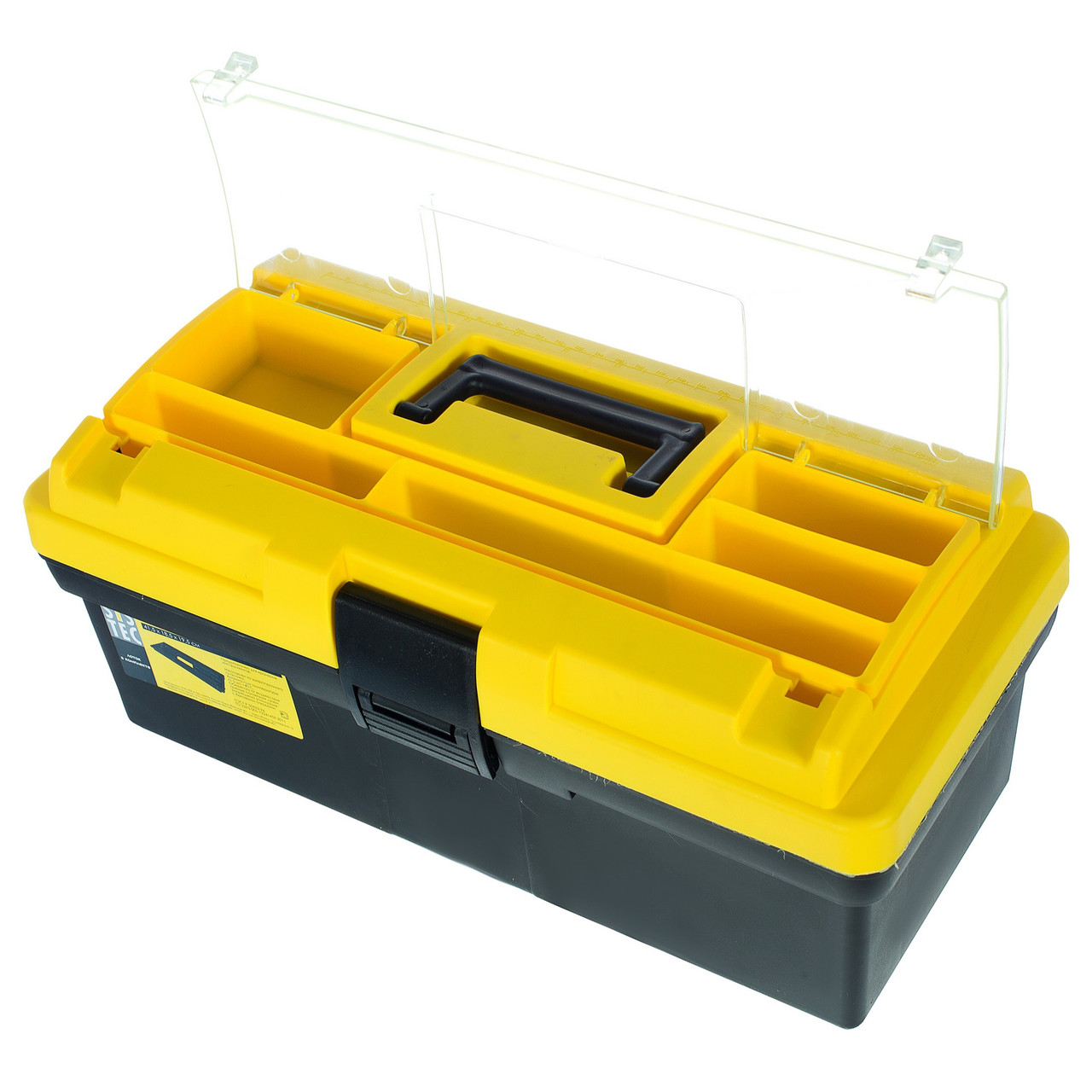 Ящик для инструмента  195х185х415 мм, пластик, цвет черно-жёлтый,съемная полка